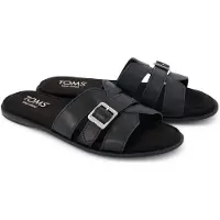 Toms Sol Mule Leder Damen Sandalen Schwarz