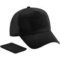 Beechfield - Baseball-Mütze Abnehmbarer Aufnäher für Herren/Damen Unisex (Schwarz)