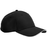 Beechfield - "Team Sports-Tech" Baseball-Mütze (Schwarz/Weiß)