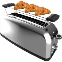 Cecotec Toastin' time 1100, 2 Scheibe(n), Edelstahl, Edelstahl, Tasten, Niveau, Drehregler, 1100 W, 220 - 240 V