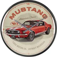 Nostalgic Art Nostalgic-Art - Wanduhr - Ford Mustang - GT 1967 Red