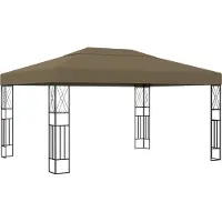 The Living Store Pavillon 3x4 m Taupe Stoff