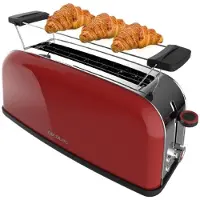 Cecotec Toastin' time 1100, 2 Scheibe(n), Rot, Edelstahl, Tasten, Niveau, Drehregler, 1100 W, 220 - 240 V