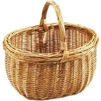 Kobolo Einkaufskorb Weidenkorb Hangeflochten aus Weide 43x33x35 cm