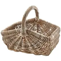 Kobolo Einkaufskorb Korb CLARA mit Henkel aus Rattan in Kubu Grey