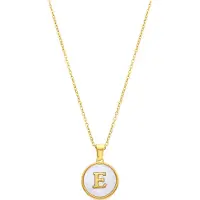 Luxenter -Halskette aus weißem Perlmutt in 18 Karat Gelbgold - Alphabet