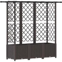 vidaXL Hochbeet mit Rankgitter und Dach Braun 163,5 x 40 x 136 cm PP