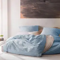 Lorena gewebte Seersucker Bettwäsche Leoni azur Kissenbezug einzeln 40x80 cm - blau
