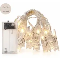 Feilicious Foto LED Lichterkette Batteriebetrieben, mit Klammern, Lichterkette warmweiß, E0206 1,5m