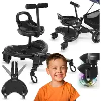 Moby-System Kinderwagen-Board mit Sitz und LED-Rädern, universell kompatibel, Sonstiges Kinderwagenzubehör