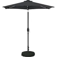 vidaXL Gartenparasol mit LED-Lichtern und Sockel 230 x 230 cm