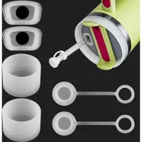 OEM Silikon-Stopper-Set, 2-teilig, 3-teiliges Kit, für 40/30 oz Stanley Cup Accessoires 2.0, leckfrei, inkl. 2 Stroh-Cover, 2 Quadraten und 2 Runden Lekstop