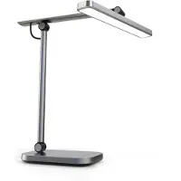 Unilux PURELINE LED Schreibtischleuchte, dimmbar, 3000K/4000K/5700K, Helligkeitssensor, Gelenkarm, metallgrau