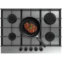 Cecotec Gaskochfeld 5 Brenner Bolero Squad G 5400F Inox, 10,4kW, Edelstahl, Gusseisenroste, WOK-Brenner