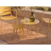 Vente-unique Garten-Beistelltische - Metall - Senfgelb - MIRMANDE von MYLIA