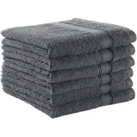 BETTWARENSHOP Handtuch Serie Essential Handtuch 6er Pack 50x100 cm | anthrazit - grau