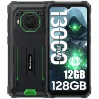 Blackview BV6200 Pro(12GB+128GB) Outdoor Handy Ohne Vertrag, Android 13 Outdoor Smartphone mit 13000mAh Akku, Helio P35 2.3Ghz Octa Core, 13MP+8MP