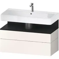 Duravit Collection One Waschtischunterbau, 1 Auszug und 1 Schublade, 990x470x590mm, Nische Eiche Schwarz, QA4395016840010, Farbe: Weiß Supermatt/mit Nischenbeleuchtung