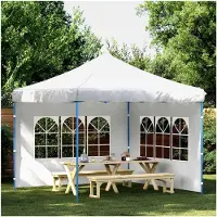 Markenlos Partyzelt-Seitenwände 2 Stück mit Fenster PE Weiß für Camping, Familienzelt, Gruppenzelt und Gartenpavillon