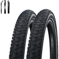Schwalbe 2 x Pick Up Performance Super Defense Fahrradreifen Schwarz/Reflex 55-559 (26 x 2.15) inkl. Reifenheber