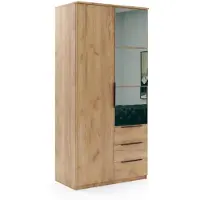 BM-Möbel Florencja Drehtürenschrank - 100 x 61 x 215 cm – Gold Craft