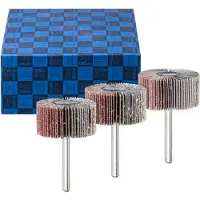 PFERD TOOLS Fächerschleifer-Set 3-tlg. Korund Ø 40x20mm Schaft-Ø 6 mm A60, 80,120 für Feinschliff und Finish