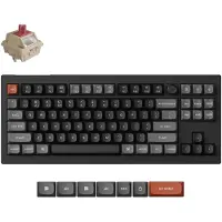 Keychron V3 Ultra 8K Kabellose Mechanische Tastatur QWERTY US Fully Assembled Knob / Black / Silk POM Switch - Red