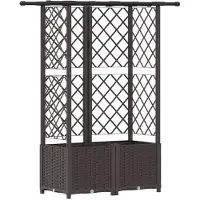 vidaXL Hochbeet mit Rankgitter und Dach Braun 124 x 40 x 136 cm PP