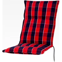 Markenlos Auflage Mittellehner Florence rot-blau kariert Sitzpolster 110x50x8 cm