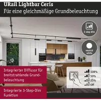 Paulmann Ceris, Schienenlichtschranke, Nicht austauschbare(s) Leuchtmittel, LED, 9,5 W, 4000 K, Schwarz