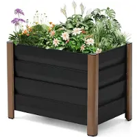 StarTech.com Hochbeet - Pflanzkasten - Wetterfest - Aluminium - Extra tief - Mit Drainagelöchern - Für Außenbereich - 60×40×45 cm - Grau