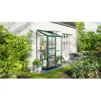 Pergart Vitavia Anlehn-Gewächshaus "Ida" 900 smaragd grün 0,9 m² 3 mm ESG