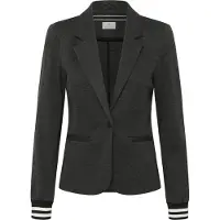 Kaffe Blusenblazer "Damen Blazer Kinnie", Damen, Gr. M, grau (grau meliert, schwarz, chalk stripe), Obermaterial: 76% Polyester PES. 20% Viskose CV. 4% Elasthan EL., Blazer Blusenblazer