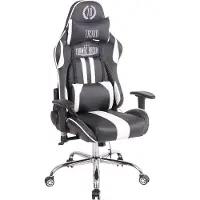 CLP Gaming Bürostuhl Limit XM Kunstleder mit Massagefunktion schwarz/weiß