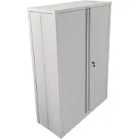 Phoenix Stahlschrank SCF1491GGK, faltbar, 3 Fachböden, Schlüsselschloss, B 915 x T 370 x H 1400 mm, Stahl, lichtgrau RAL 7035