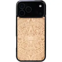 BeWooden Holzhülle für iPhone 17 Pro Max, Aniegre Aztekischer Kalender