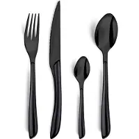 Amefa Besteckset schwarz modern 16-teilig Chromstahl