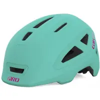 Giro Scamp II Kinder Fahrradhelm hellgrün-rosa, ca. 280g, für Pferdeschwanz geeignet