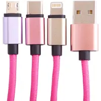 Ginza.se Ladekabel 3in1 Einhorn USB C Lightning MicroUSB 1.2m bunt