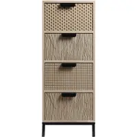 Generic Rebecca Mobili Schmale Kommode mit 4 Schubladen aus Holz, braun
