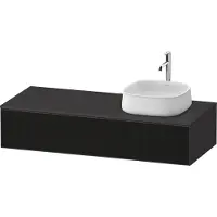 Duravit Zencha Konsolenwaschtischunterbau, 1300x550mm,1 Auszug, 1 Ausschnitt rechts, ZE4812R63800000, Farbe: Front: Schwarz Linienstruktur (Glas)/Korpus: Graphit supermatt