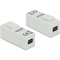 DeLOCK 86387, Flach, Weiß, Mini DisplayPort, Mini DisplayPort, Weiblich, Weiblich