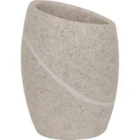 MSV Zahnputzbecher Zahnbürstenhalter Malua 8,2 x 11,1 cm Hellgrau