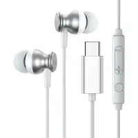 JOYROOM Ear-Kopfhörer USB Typ C mit Fernbedienung und Mikrofon silber (JR-EC04 Silver)