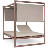 Bizzotto Gartendaybed Konnor aus Aluminium, modern gepolstert, verstellbare Rückenlehne, beige Barin