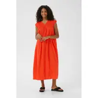 Kaffe Midikleid "Damen Kleid KAthua", Damen, Gr. 34, N-Gr, rot (grenadine), Obermaterial: 100% Baumwolle CO., Kleider Midikleid