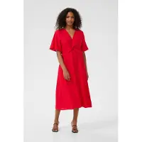 Kaffe Midikleid "Damen Kleid KAjasmin", Damen, Gr. 34, N-Gr, rot (lollipop cc), Obermaterial: 83% Viskose CV. 17% Polyamid PA., Kleider Midikleid