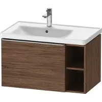 Duravit D-Neo Waschtischunterbau wandhängend, 784x440x452mm, 1 Auszug, 1 offenes Fach seitlich rechts, mit Griff Edelstahl gebürstet, DE4258070210000