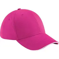 Beechfield - "Athleisure" Kappe 6 Segmente (Fuchsie/Weiß)