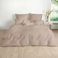 TRAUMSCHLAF Uni Mako-Satin Bettwäsche, Bettbezüge und Kissenbezüge einzeln Kissenbezug einzeln 65x100 cm | taupe - grau